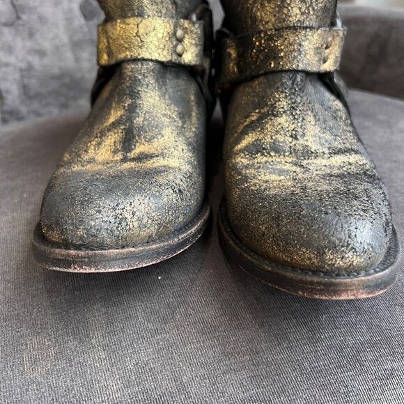 Freebird by Steven Phlow Metallic Harness Strap Ankle Boots – Size 10M - Picture 3 of 9